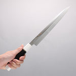 Sakai Takayuki Ginryu Honyaki Swedish Steel Mirrored Finish Yanagiba 270mm Ebony Wood Handle with Sheath - Japannywholesale