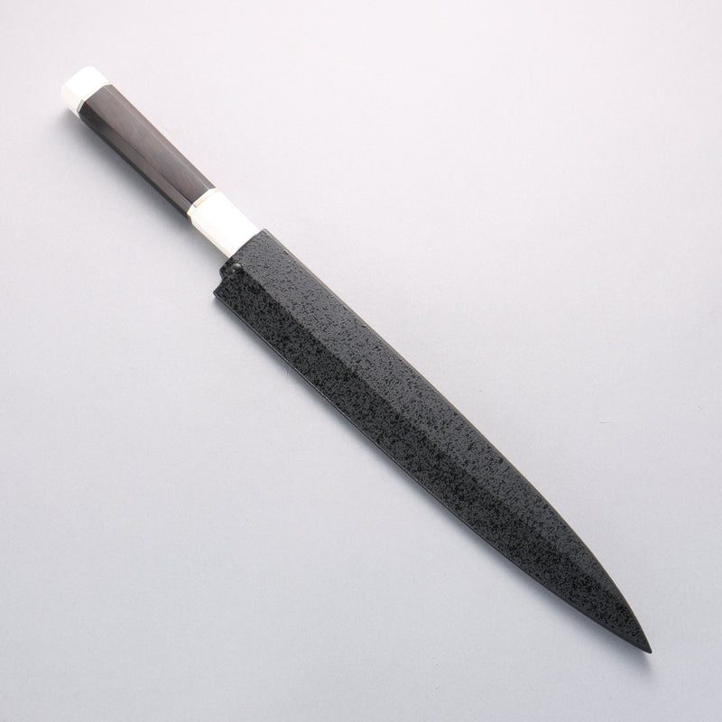 Sakai Takayuki Ginryu Honyaki Swedish Steel Mirrored Finish Yanagiba 270mm Ebony Wood Handle with Sheath - Japannywholesale