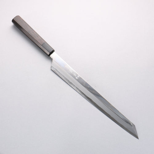 Sakai Takayuki Hien Blue Steel No.2 Mirrored Finish Kengata Yanagiba 300mm Ebony Wood Handle with Sheath - Japannywholesale