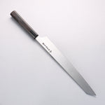 Sakai Takayuki Hien Blue Steel No.2 Mirrored Finish Kengata Yanagiba 300mm Ebony Wood Handle with Sheath - Japannywholesale