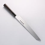 Sakai Takayuki Hien Blue Steel No.2 Mirrored Finish Kengata Yanagiba 270mm Ebony Wood Handle with Sheath - Japannywholesale
