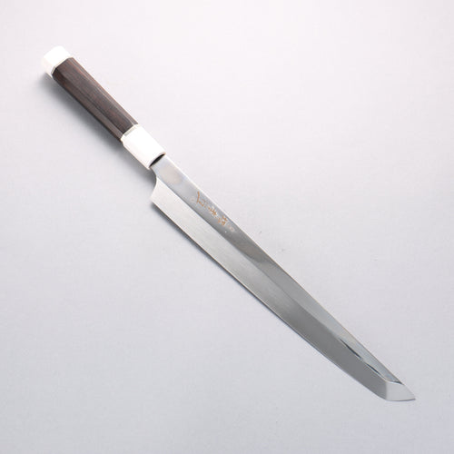 Sakai Takayuki Ginryu Honyaki Swedish Steel Mirrored Finish Sakimaru Yanagiba 300mm Ebony Wood Handle with Sheath - Japannywholesale