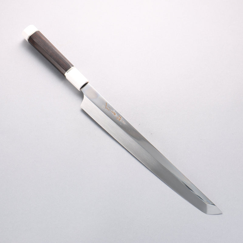 Sakai Takayuki Ginryu Honyaki Swedish Steel Mirrored Finish Sakimaru Yanagiba 300mm Ebony Wood Handle with Sheath - Japannywholesale