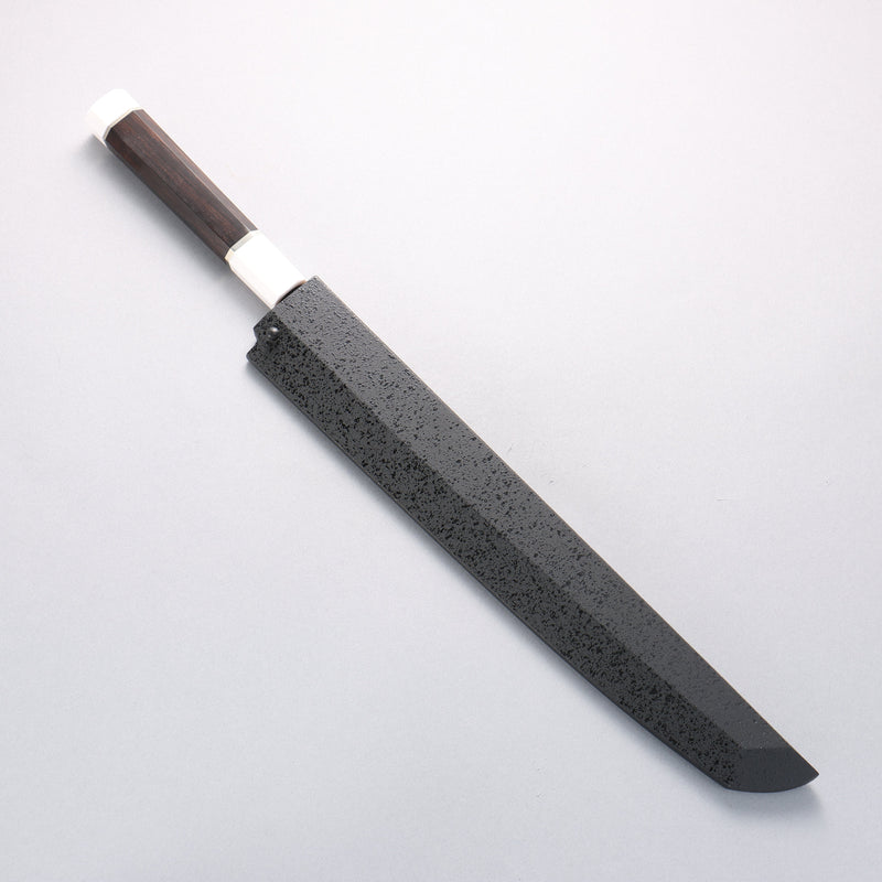 Sakai Takayuki Ginryu Honyaki Swedish Steel Mirrored Finish Sakimaru Yanagiba 300mm Ebony Wood Handle with Sheath - Japannywholesale