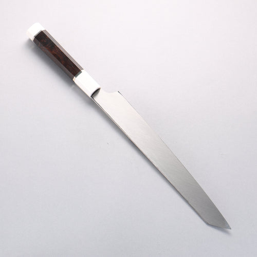 Sakai Takayuki Ginryu Honyaki Swedish Steel Mirrored Finish Kengata Yanagiba 270mm Ebony Wood Handle with Sheath - Japannywholesale
