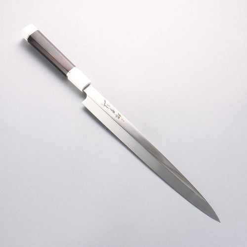 Sakai Takayuki Ginryu Honyaki Swedish Steel Mirrored Finish Yanagiba 300mm Ebony Wood Handle with Sheath - Japannywholesale