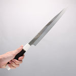 Sakai Takayuki Ginryu Honyaki Swedish Steel Mirrored Finish Yanagiba 300mm Ebony Wood Handle with Sheath - Japannywholesale