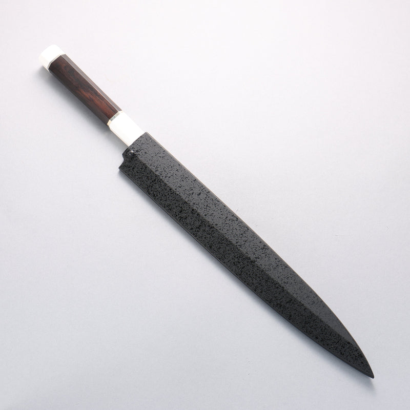 Sakai Takayuki Ginryu Honyaki Swedish Steel Mirrored Finish Yanagiba 300mm Ebony Wood Handle with Sheath - Japannywholesale