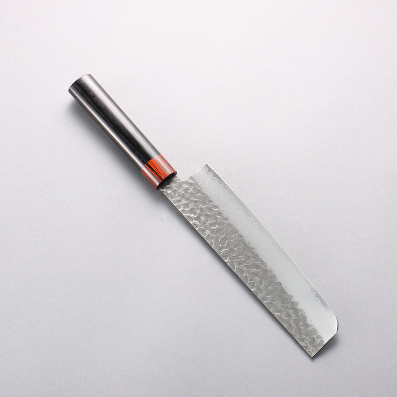 Seisuke VG10 33 Layer Hammered Damascus Nakiri 180mm Black Pakka wood Handle - Japannywholesale