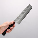 Seisuke VG10 33 Layer Hammered Damascus Nakiri 180mm Black Pakka wood Handle - Japannywholesale