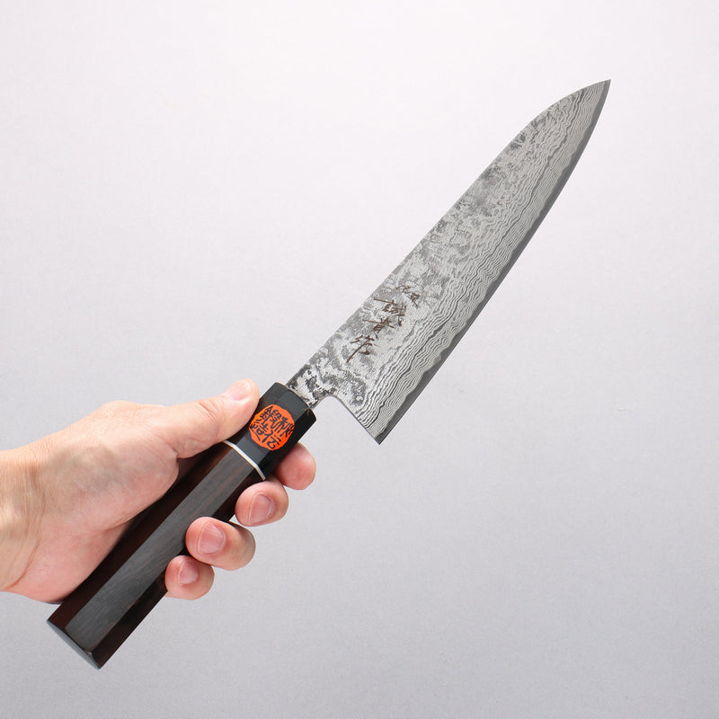 Shigeki Tanaka Habakiri SG2 Damascus Gyuto 210mm Ebony Wood Handle - Japannywholesale