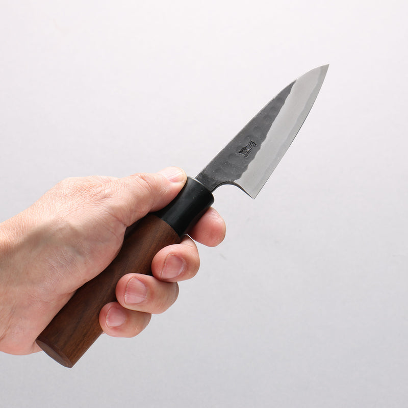 Nao Yamamoto Yasuki Blue Steel Kurouchi Hammered Paring 90mm Walnut Handle - Japannywholesale