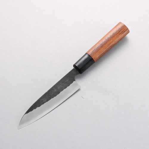 Nao Yamamoto Yasuki Blue Steel Kurouchi Hammered Petty-Utility 120mm Walnut Handle - Japannywholesale