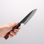 Nao Yamamoto Yasuki Blue Steel Kurouchi Hammered Petty-Utility 120mm Walnut Handle - Japannywholesale