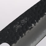 Oul Blue Super Hammered Black Finished Santoku 165mm Oak Handle - Japannywholesale