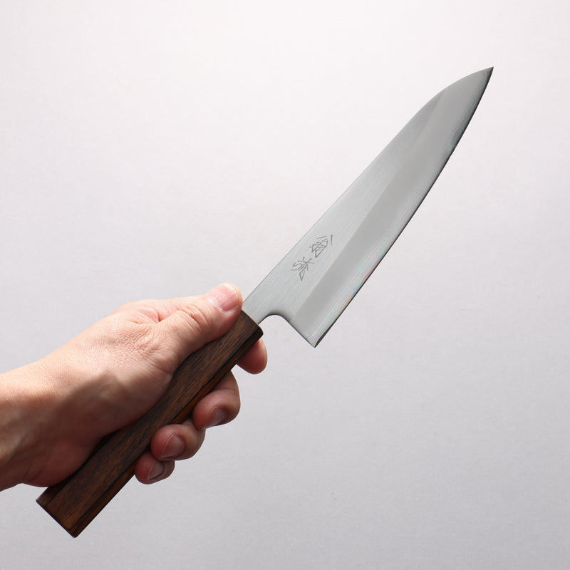 Oul White Steel No.1 Gyuto 180mm Oak (Baikoku / Soot Black) Handle - Japannywholesale