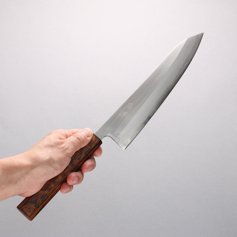 Oul White Steel No.1 Gyuto 240mm Oak (Baikoku / Soot Black) Handle - Japannywholesale
