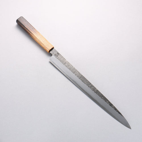 Sakai Takayuki Homura Guren Blue Steel No.2 Hammered Black Finished Yanagiba 300mm Burnt Oak Handle - Japannywholesale