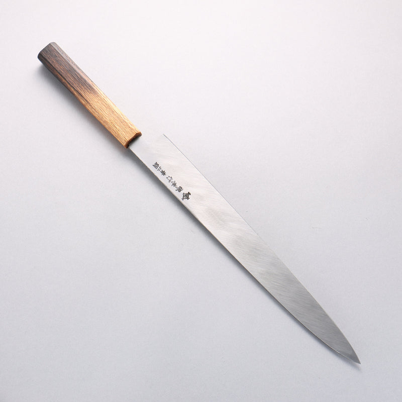 Sakai Takayuki Homura Guren Blue Steel No.2 Hammered Black Finished Yanagiba 300mm Burnt Oak Handle - Japannywholesale