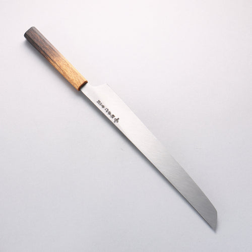 Sakai Takayuki Homura Guren Genbu Blue Steel No.2 Kurouchi Hammered Sakimaru Yanagiba 300mm Burnt Oak Handle - Japannywholesale
