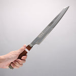 Sakai Takayuki Shiden Silver Steel No.3 Kengata Yanagiba 300mm Desert Ironwood(Sugihara model) Handle - Japannywholesale