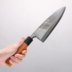 Sakai Takayuki Hakugin INOX Mirrored Finish Deba 210mm Yew tree Handle - Japannywholesale