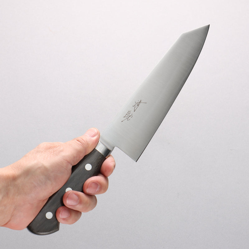 Seisuke Stainless Steel Kiritsuke Santoku 180mm Gray Pakka wood Handle - Japannywholesale