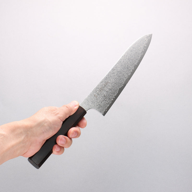 Seisuke SG2 Damascus Migaki Finished Gyuto 210mm Ebony Wood Handle - Japannywholesale