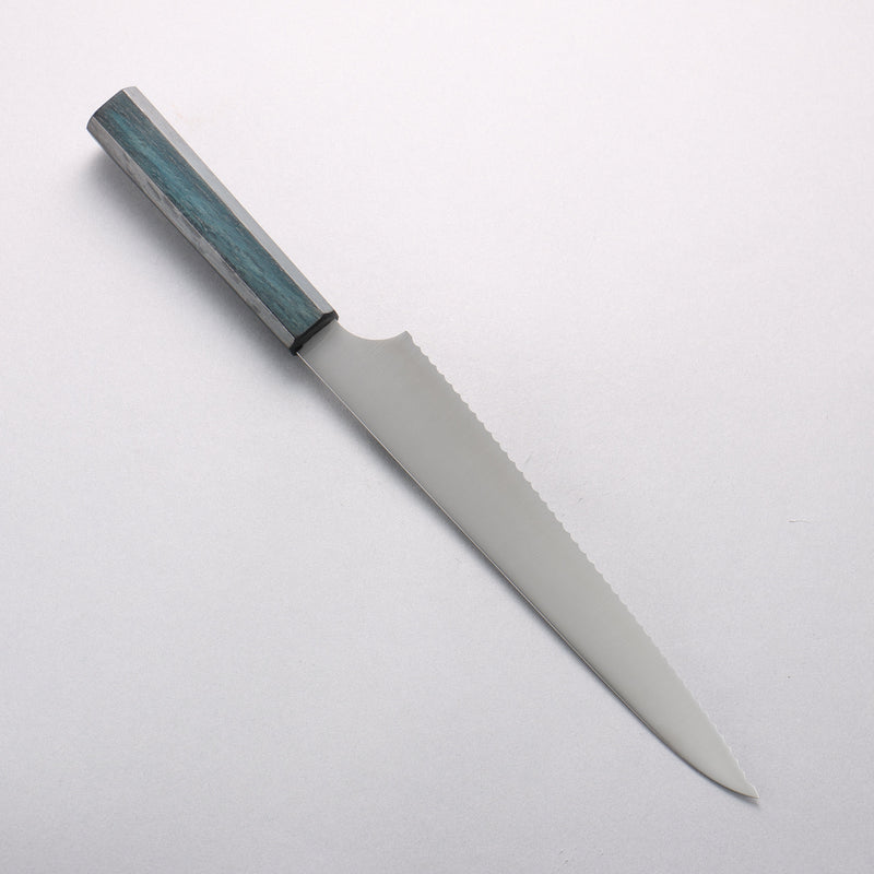 Seisuke Stainless Steel Bread Slicer 240mm Oak (Indigo Dyed) Handle - Japannywholesale