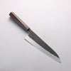 Isamitsu Abe Blue Super Hammered Black Finished Gyuto 210mm Rosewood (pentagonal) Handle - Japannywholesale