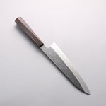 Isamitsu Abe Blue Super Hammered Black Finished Gyuto 210mm Rosewood (pentagonal) Handle - Japannywholesale
