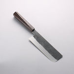 Isamitsu Abe Blue Super Hammered Black Finished Nakiri 165mm Rosewood (pentagonal) Handle - Japannywholesale