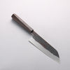 Isamitsu Abe Blue Super Hammered Black Finished Santoku 180mm Rosewood (pentagonal) Handle - Japannywholesale