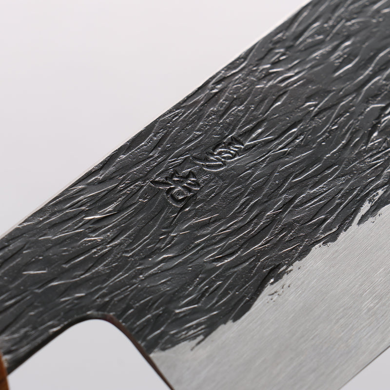 Isamitsu Abe White Steel No.1 Hammered Nakiri 165mm Japanese Elm (pentagonal) Handle - Japannywholesale