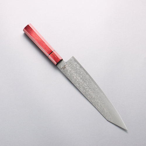 Higuchi SG2 Damascus Migaki Finished Kiritsuke Gyuto 210mm Red Pakka wood Handle - Japannywholesale