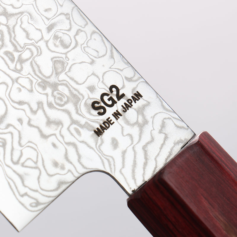 Higuchi SG2 Damascus Migaki Finished Kiritsuke Gyuto 210mm Red Pakka wood Handle - Japannywholesale