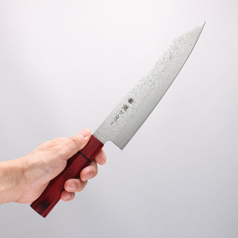 Higuchi SG2 Damascus Migaki Finished Kiritsuke Gyuto 210mm Red Pakka wood Handle - Japannywholesale