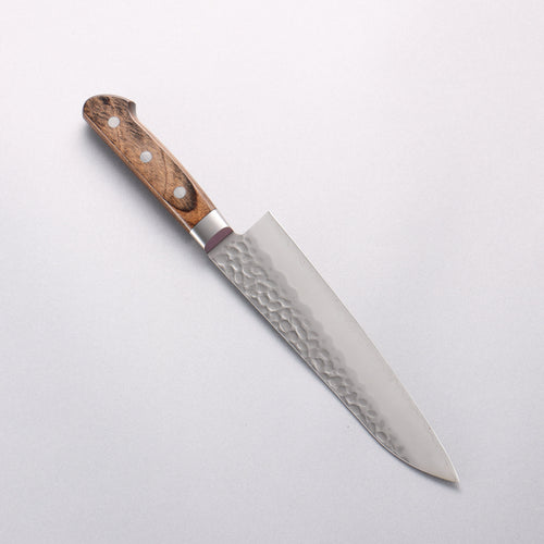 Seisuke AUS8 Hammered Gyuto 180mm Brown Pakka wood Handle - Japannywholesale
