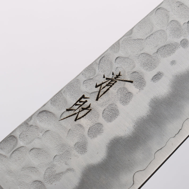 Seisuke AUS8 Hammered Gyuto 180mm Brown Pakka wood Handle - Japannywholesale