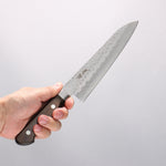 Seisuke AUS8 Hammered Gyuto 180mm Brown Pakka wood Handle - Japannywholesale