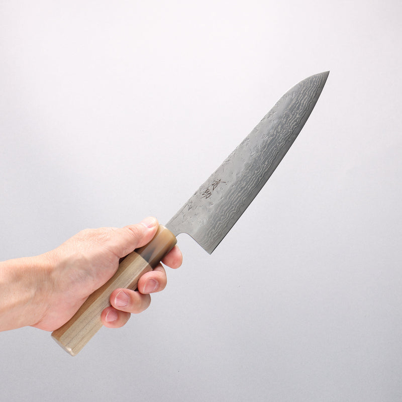 Seisuke Swedish Steel-stn Damascus Washiji Gyuto 210mm Magnolia Handle - Japannywholesale