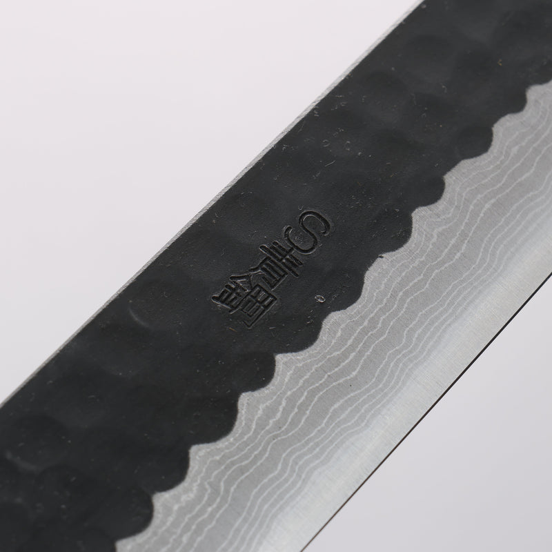 Nao Yamamoto Blue Super Kurouchi Hammered Damascus Yanagiba 240mm Rosewood Handle - Japannywholesale