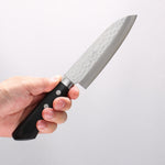 Kunihira VG1 Hammered Small Santoku 130mm Black Pakka wood Handle - Japannywholesale