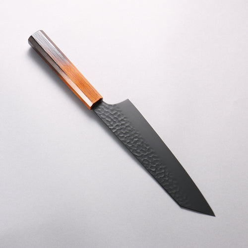 Sakai Takayuki Kurokage VG10 Hammered Teflon Coating Kiritsuke Gyuto 190mm Burnt Oak (Lacquered) Handle - Japannywholesale