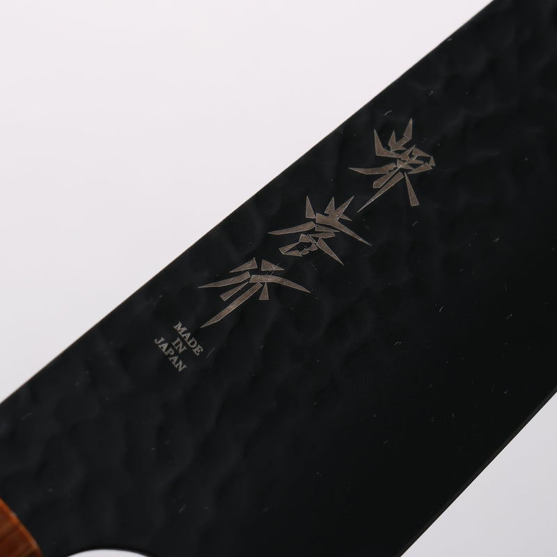 Sakai Takayuki Kurokage VG10 Hammered Teflon Coating Kiritsuke Gyuto 190mm Burnt Oak (Lacquered) Handle - Japannywholesale