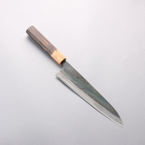 Seisuke Blue Steel No.1 Black Finished Gyuto 210mm Burnt Chestnut (ferrule: Cherry Wood) Handle - Japannywholesale