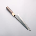 Seisuke Blue Steel No.1 Black Finished Gyuto 210mm Burnt Chestnut (ferrule: Cherry Wood) Handle - Japannywholesale