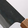 Seisuke Blue Steel No.1 Black Finished Gyuto 210mm Burnt Chestnut (ferrule: Cherry Wood) Handle - Japannywholesale
