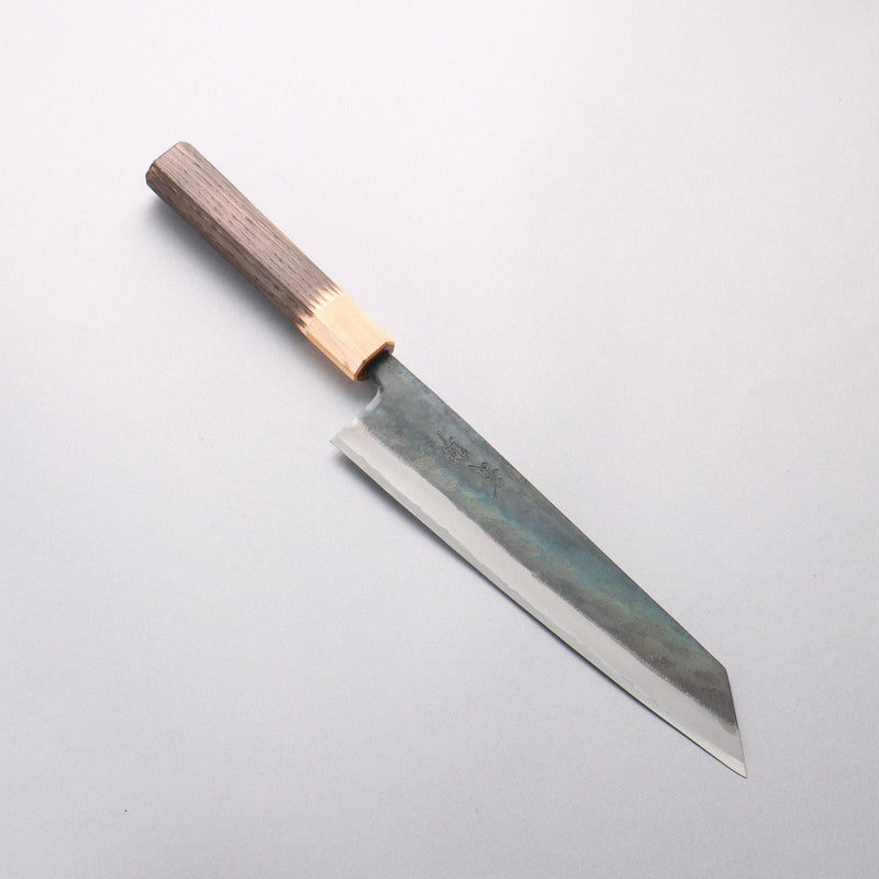 Seisuke Blue Steel No.1 Black Finished Kiritsuke Gyuto 210mm Burnt Chestnut (ferrule: Cherry Wood) Handle - Japannywholesale