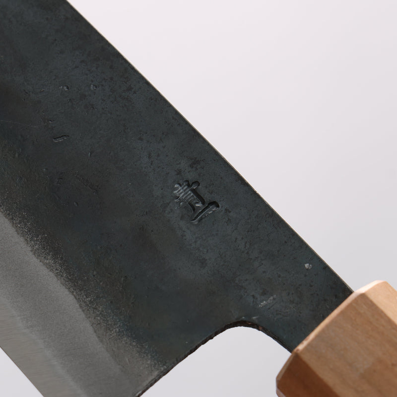 Seisuke Blue Steel No.1 Black Finished Kiritsuke Gyuto 210mm Burnt Chestnut (ferrule: Cherry Wood) Handle - Japannywholesale